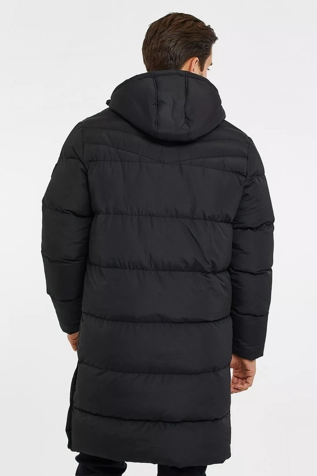 Spindle Mens Hooded Padded Long Puffer Coat Winter Longline Jacket eBay