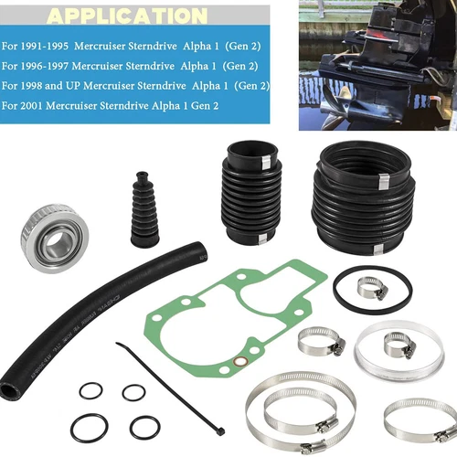 for MerCruiser Alpha One, Gen II Stern 30-803099T1 Transom Bellows Repair Kit - Bild 2 von 17