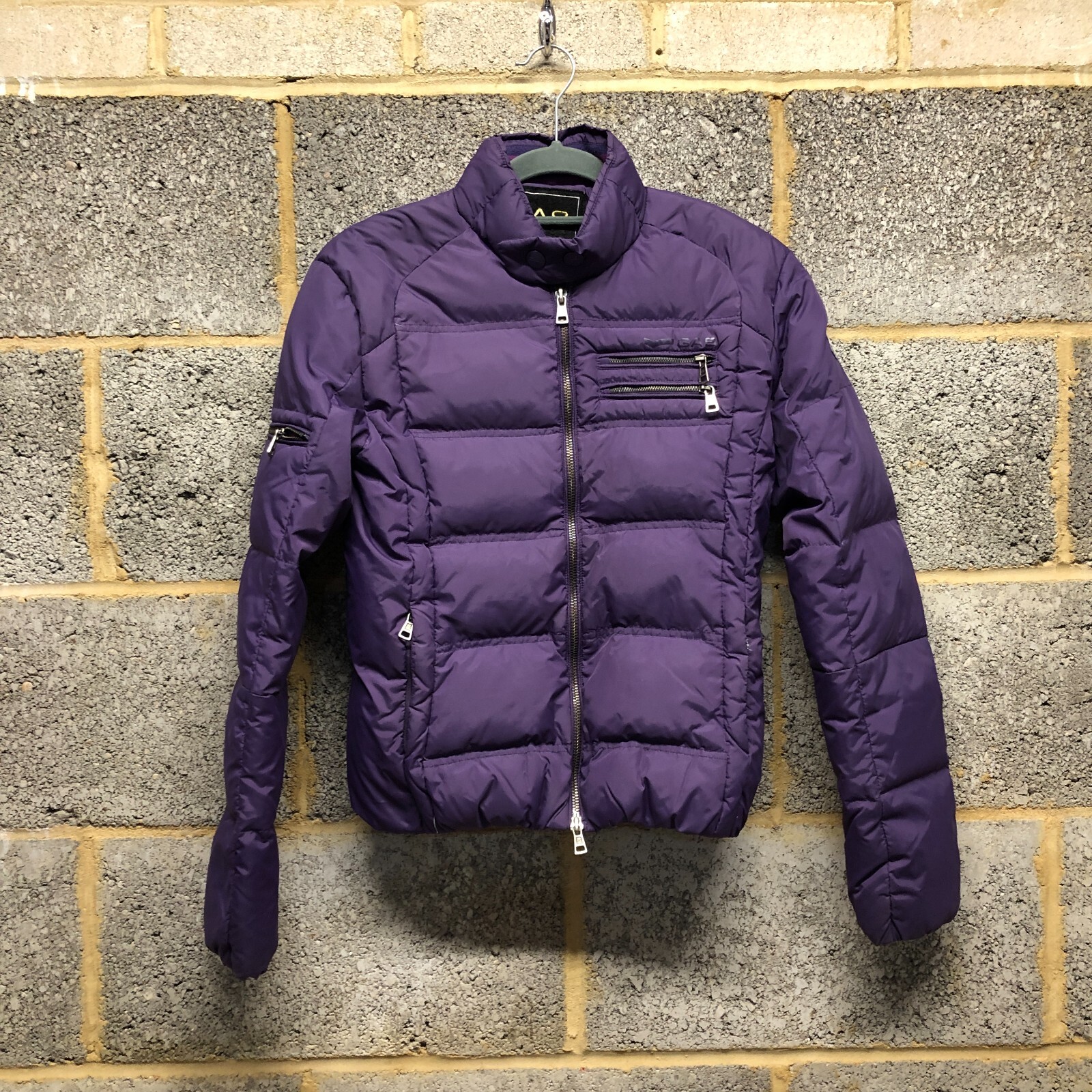 Gas Puffer Jacket Womens Small Purple Down Feather Filled Coat Padded Insulated-image
