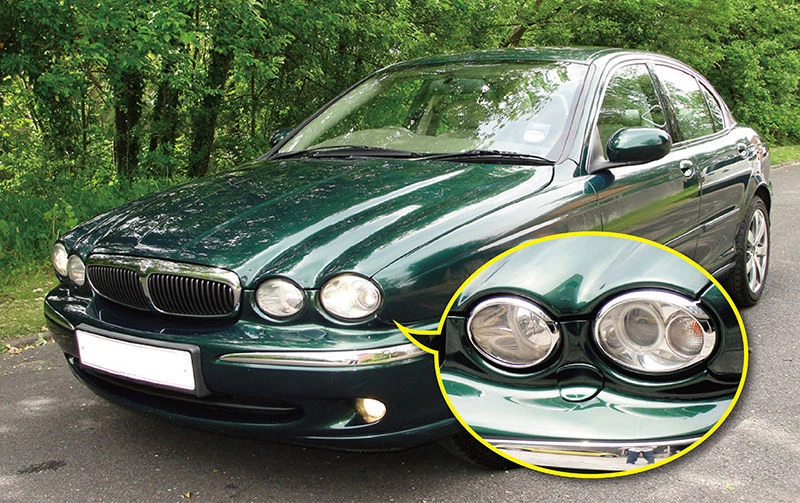 Express Set Bright CHROME Headlight Head Lamp Trims for JAGUAR X TYPE X-TYPE - image 3 of 4