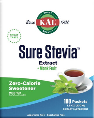 Kal Sure Stevia Plus Monk Fruit 100 Packet