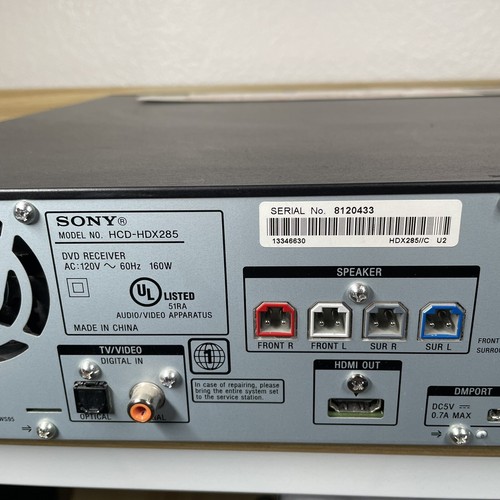 Sony DAVHDX285 Home Theater System Receiver 5 Disc Changer DVD Player