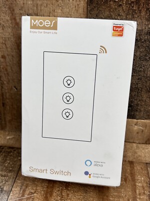 2 Gang MOES WiFi Smart Light Switch Wall Touch Glass Panel Timer Dimmable New