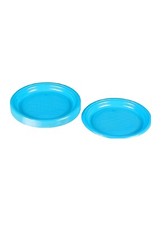 30x Light Blue  plastic reusable plates 22 cm for party and all occasions