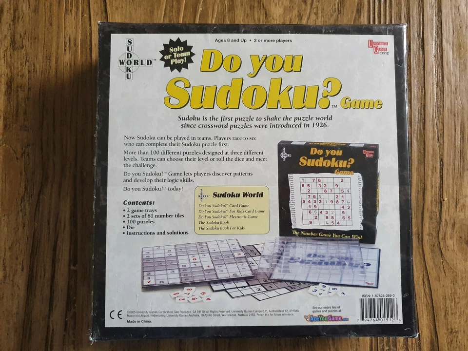 Do You Sudoku Board Game Puzzle Family Fun New Sealed Gift Idea - Image 3 of 3