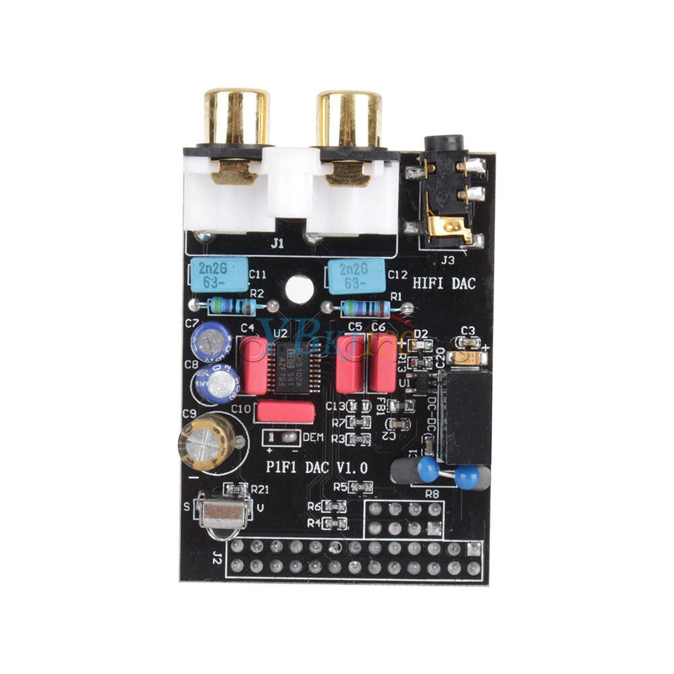 Módulo de tarjeta de sonido de audio HIFI DAC negro interfaz I2S para Raspberry Pi versión B Foto 3 de 4