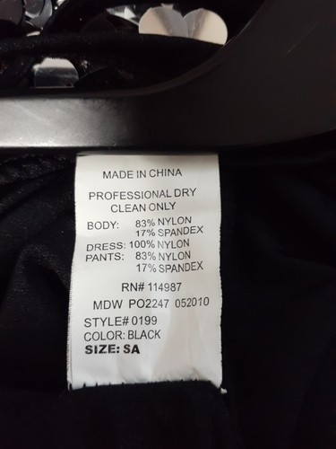 Go Go Dancer Sequins Black Halloween Dress Size Small - Picture 7 of 7