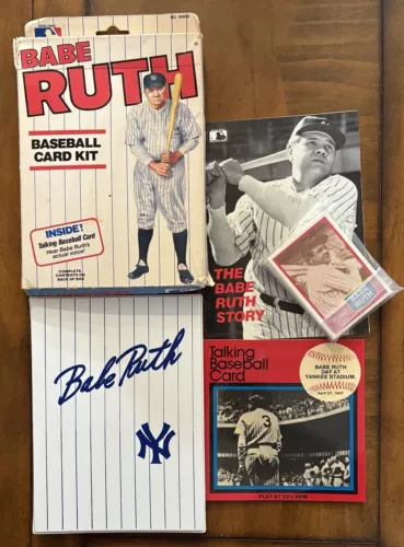 1989 Babe Ruth Baseball Card Kit/ Complete Kit with Talking Baseball Card