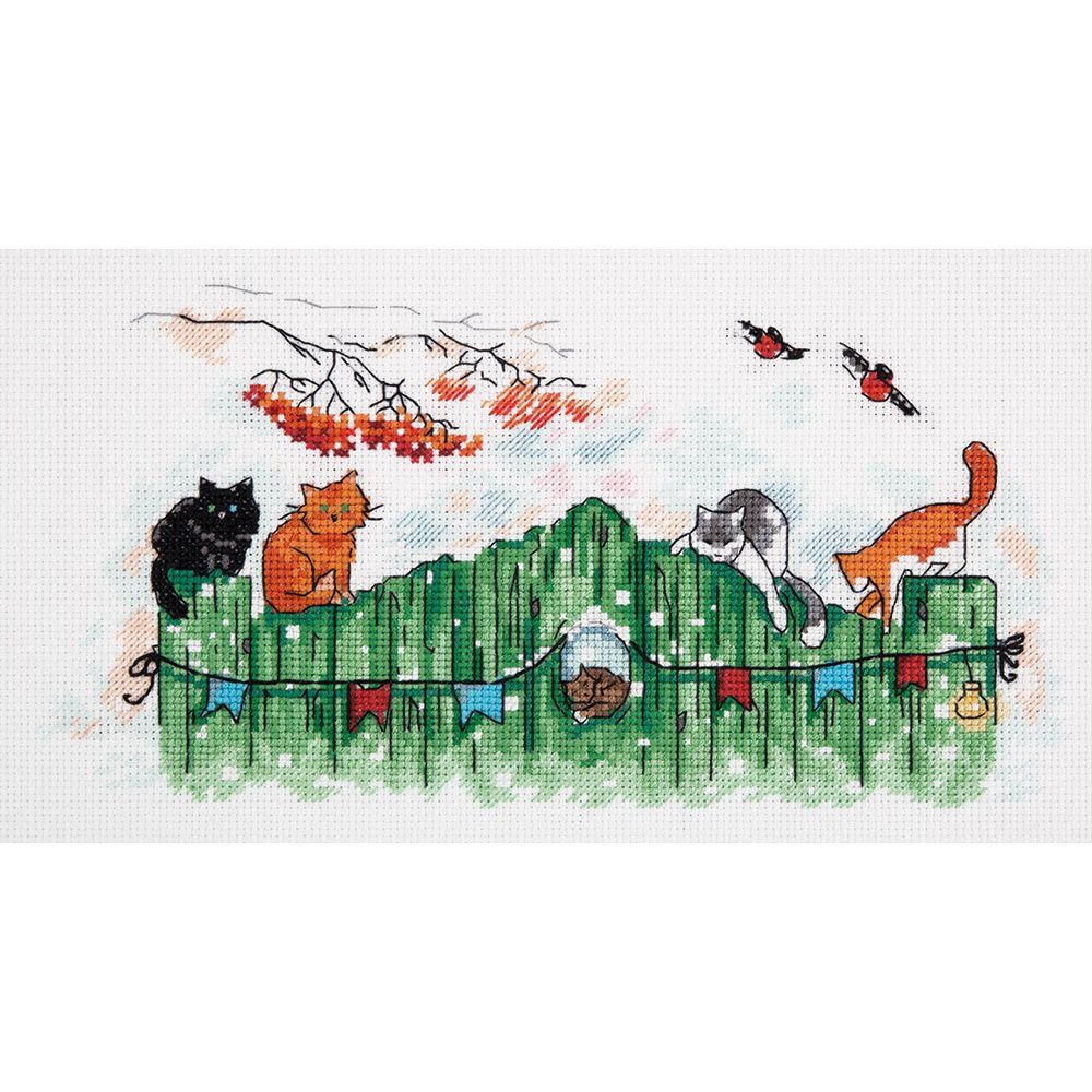 Panna counted cross stitch kit ""Curious Tails"" 27x15cm, DIY