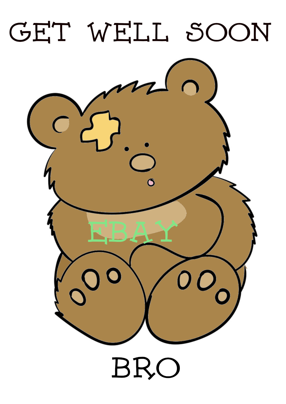 Get Well Soon BROTHER Cute Bear Card with envelope | eBay UK
