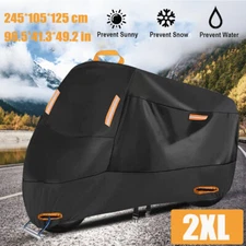 Waterproof Heavy Duty 2XL Motorcycle Cover For Winter Outside Storage Snow Rain