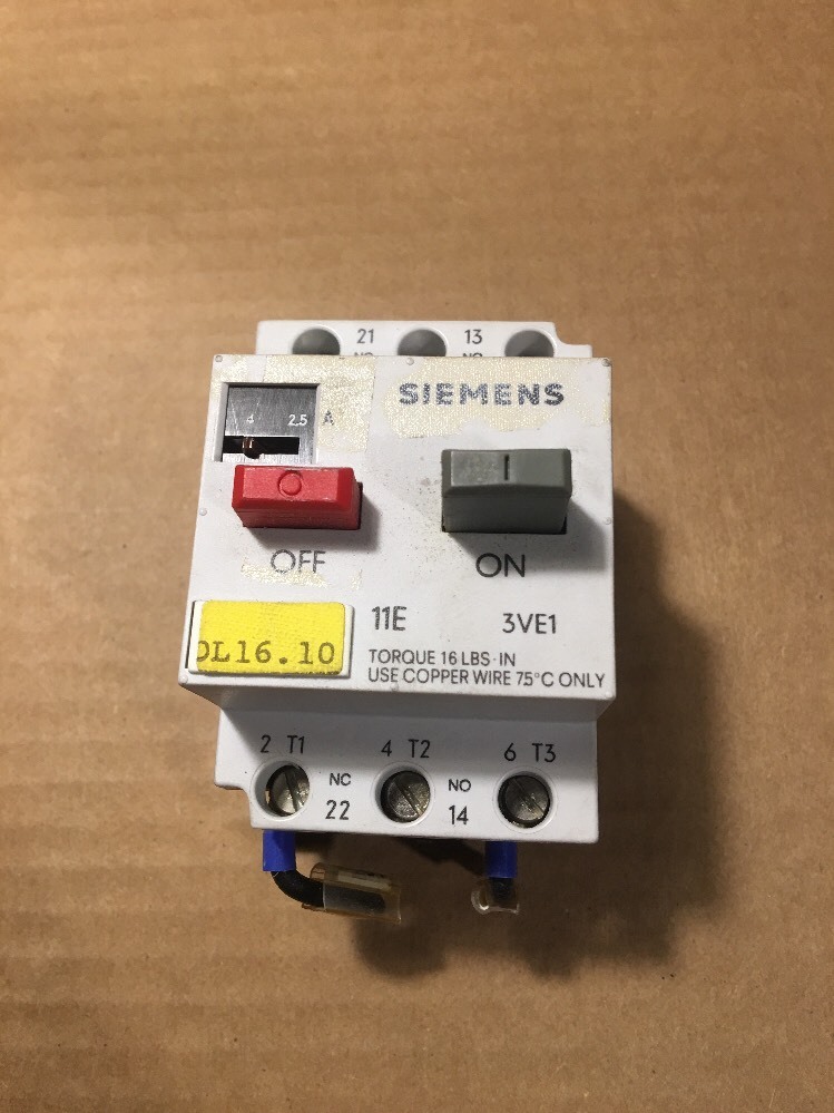 SIEMENS MOTOR STARTER PROTECTOR 3VE1015-2JU00 Fast Free Shipping In Usa P