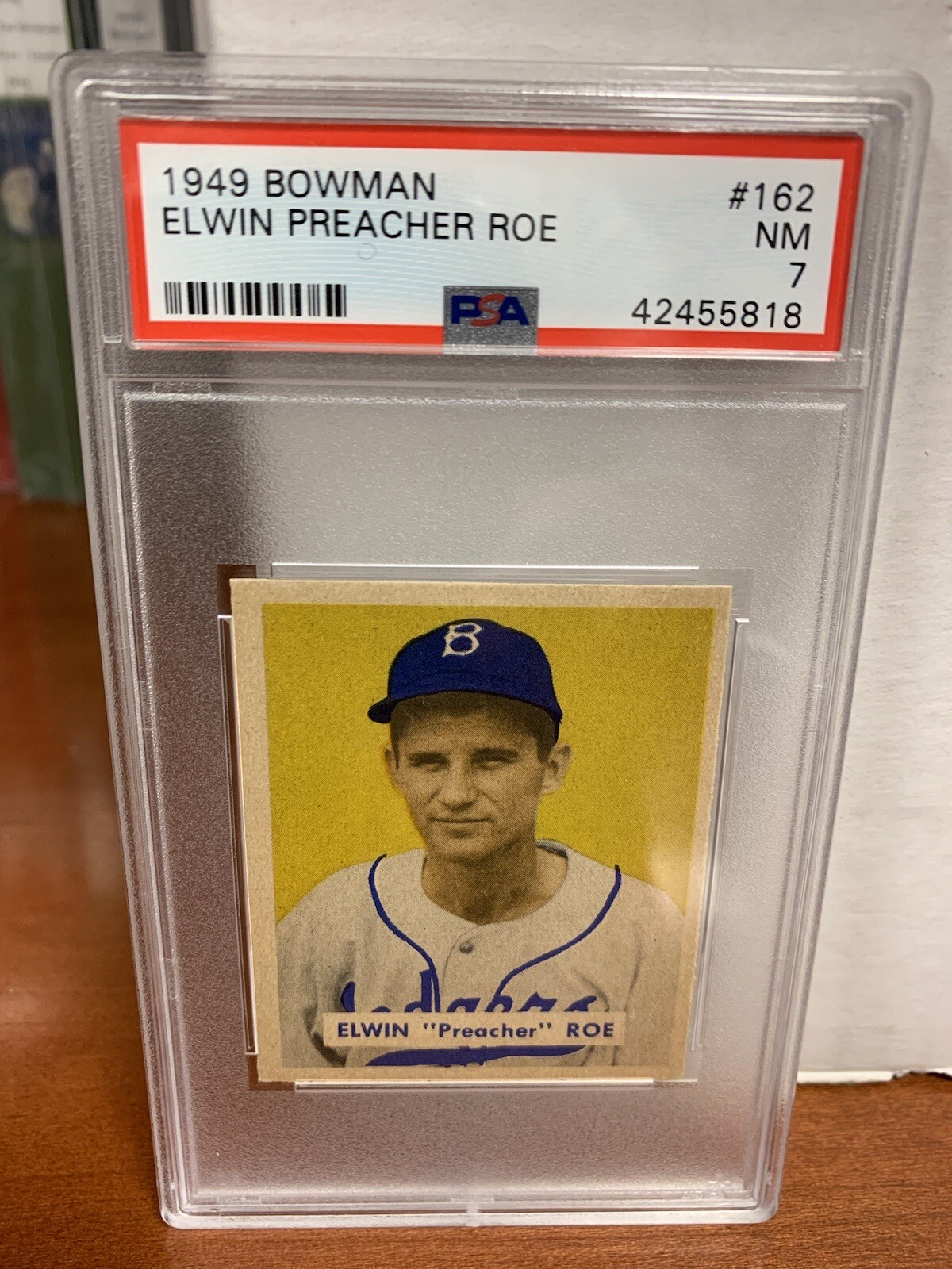 - 1949 Bowman - #162 - Elwin Preacher Roe - PSA 7 NM
