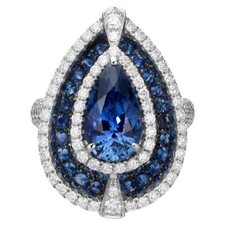Gorgeous Women's 7.80 Carat Blue Sapphire White CZ Beautiful Anniversary Ring
