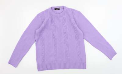 Choice Damen Pullover Lila Rundhals Acrylmischung Größe M