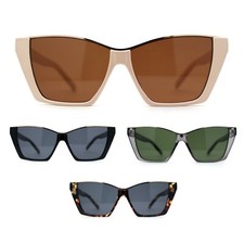 Unique Metal Top Brow Angular Cat Eye Sunglasses