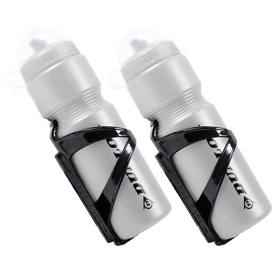 2x Fahrradflasche Trinkflasche Flasche mit Halter 750ml Kunststoff grau
