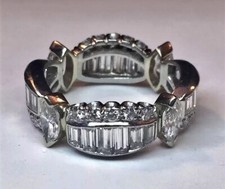 Platinum Eternity Band Ring 4.0 CTW Natural Diamonds Size 7.5 