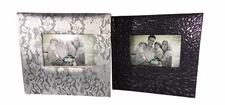 MYX Photo Album 2 Pack 6" x 4" 35 pages Holds 140 Pictures Black Silver Lace