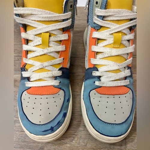 Zara Kids Multicolor High Top Sneakers Big Kids Size US 6 EU 39 Colorblock Shoes - Picture 8 of 16