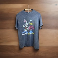 Looney Tunes Gangster VNTG Bugs Bunny Daffy Duck Distressed T-Shirt Men's S/M
