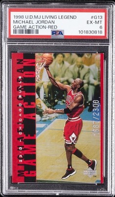 1998 UD MJ LIVING LEGEND GAME ACTION RED #G13 MICHAEL JORDAN 1687/2300 PSA 6