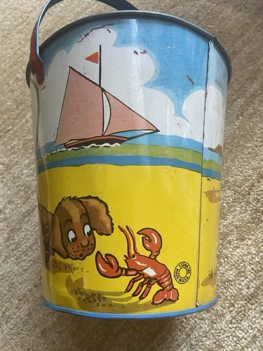 Vintage 8” Cohn Sand Pail - Made In USA - Happy Sandman Shovel Ohio Art