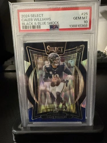 2024 Select CALEB WILLIAMS #25 Black & Blue Shock RC~Bears PSA 10