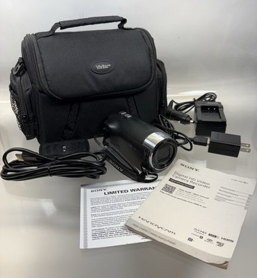 Sony Handycam Video Camera HDR-CX405 Black Charger Battery Power Adapter Bag