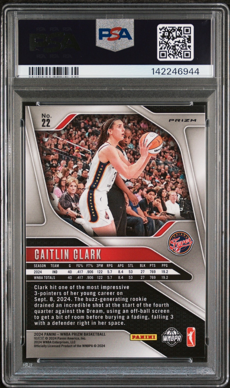 CAITLIN CLARK 2024 PRIZM WNBA ICE ROOKIE RC #22 PSA 9 MINT! FEVER HOT #142246944 view 2