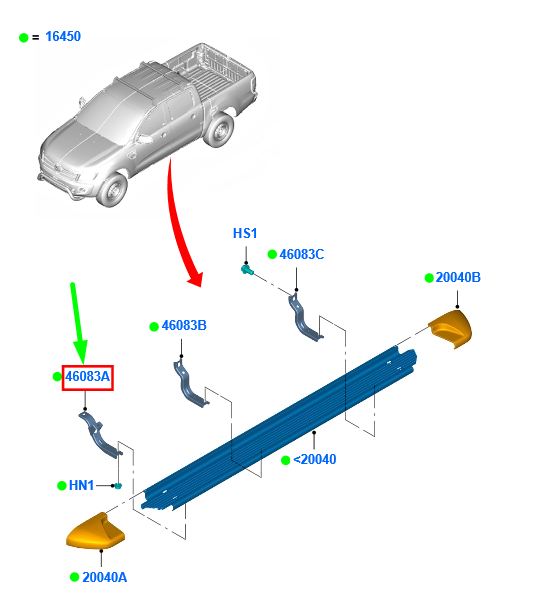 FORD RANGER T6 MK1 Front Frame Side Step 1737087 Genuine OEM Part