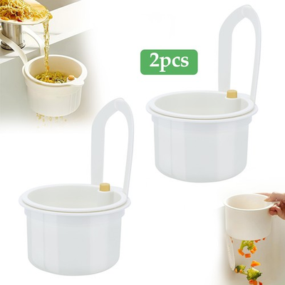 #ad 2 PCS Kitchen Sink Strainer Basket Hanging Automatic Dumping Residue Collector $10.68
