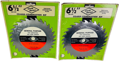 Two New Old Stock 6-1/2'' Sharp Master Combo Rip Crosscut 30 Tooth Saw Blades