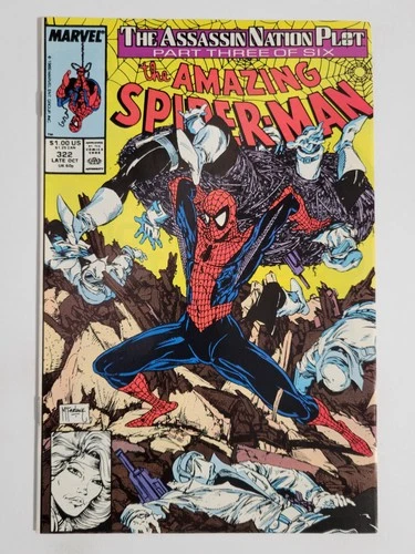 Amazing Spider-man #322 Marvel 1989 VF 8.0 Silver Sable appearance McFarlane