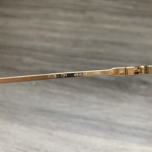 Emporio Armani, Italy eyeglass 008 721 Gold Metal 45-22-135 Round eyewear frame - Picture 4 of 7