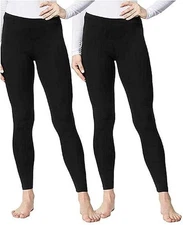 32 Degrees Heat Women's Base Layer Pant Ultra Light 2Pk Black Medium Keep Warm