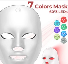 7 Color LED Light Therapy Mask for Face with Adjustable Settings