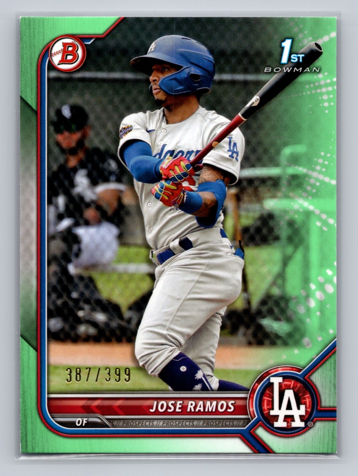 2022 Bowman Prospects Neon Green Jose Ramos /399 Los Angeles Dodgers #BP-129 MLB