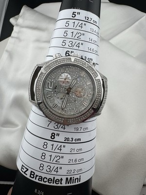 IceLink Aqua Terra 1414 Chronograph 7.00ct Diamond Watch Iced Out