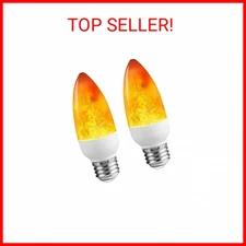 Dervacle LED Flame Effect Light Bulb E26 Flickering Candelabra Light Bulbs 4w Wa