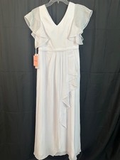 JJHouse Flower Girl/First Communion Dress, Chiffon, White, Size 12 Junior