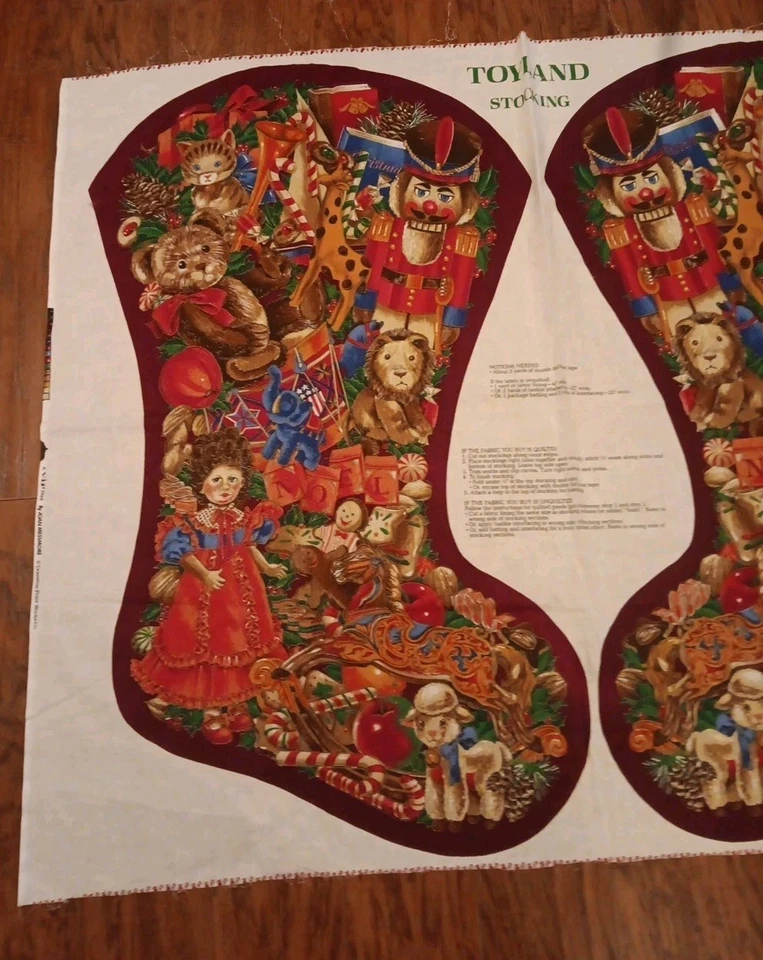 Vtg Cranston 36” JUMBO Toyland Christmas STOCKING Cut Sew Fabric Panel Messmore - Image 3 of 4