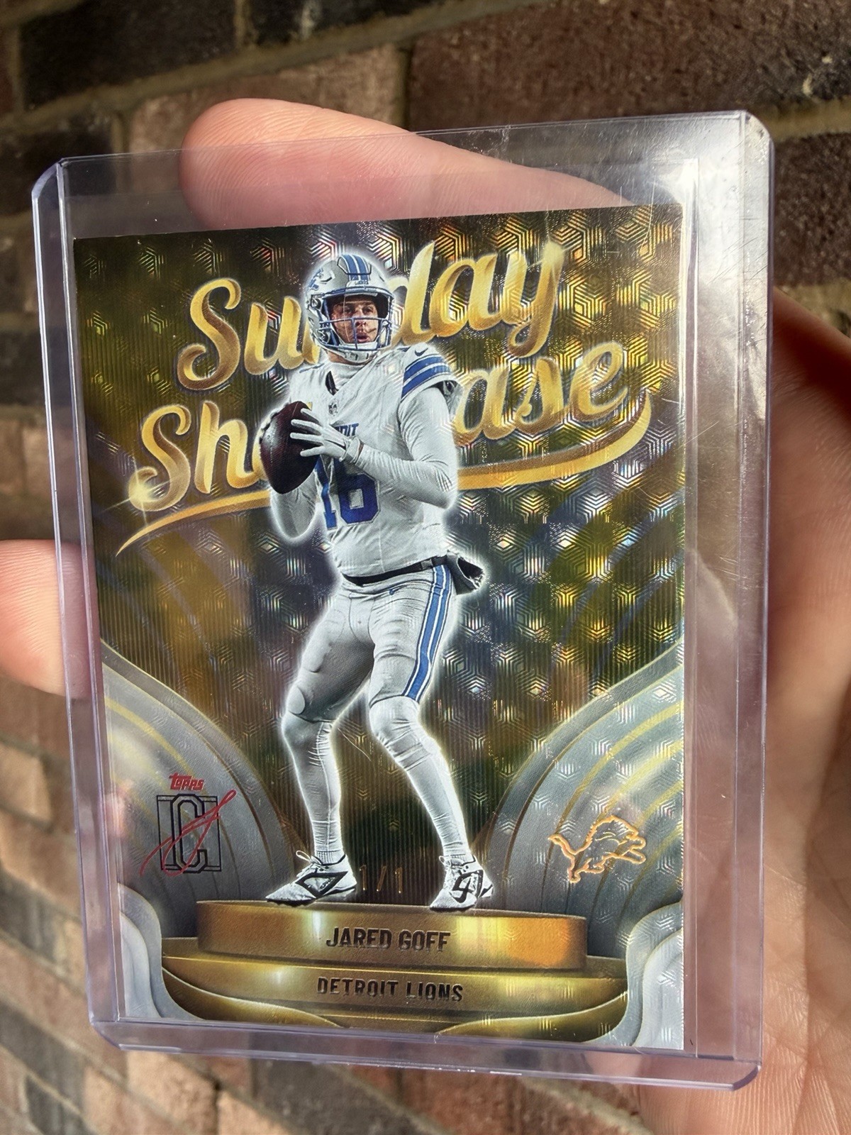2025 Topps Signature Class - Sunday Showcase Jared Goff #SS-22 1/1 SuperFractor  view 4