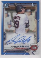 2021 Bowman Chrome Prospects Blue Refractor /150 Aaron Sabato #CPA-AS Auto nd3