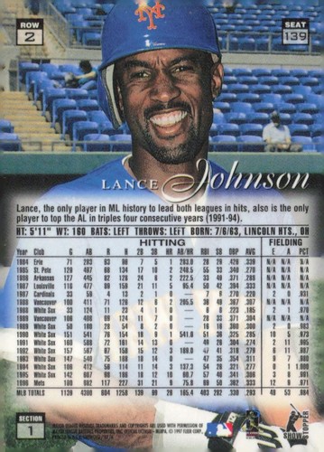 1997 Flair Showcase #139 Lance Johnson - Bild 2 von 2