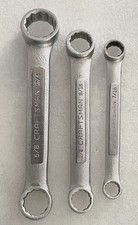Vtg. Craftsman Set Of 3 Stubby Double Box End Wrenches 12 Point 38- 34 Usa