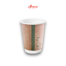 12oz Double-Wall Brown Kraft Biodegradable Cups | Hot Coffee Tea Takeaway Cups