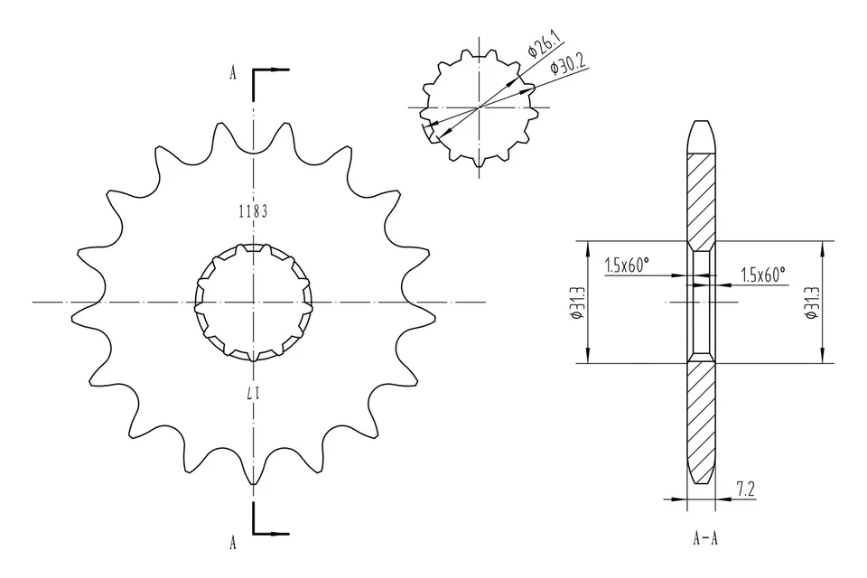 For Triumph America 2007-2015 BikeMaster 965724 525 Series Front Sprocket Foto 2 de 2