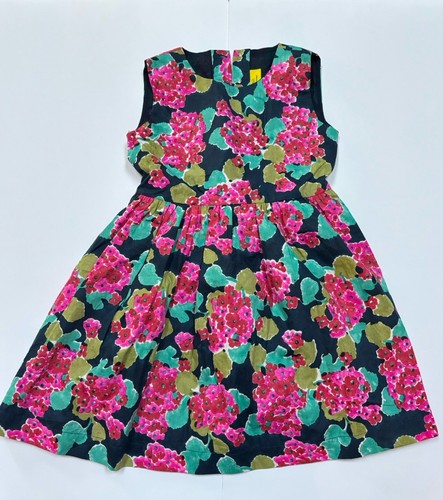Roller Rabbit Girls Floral Sleeveless Dress Blue with Pink Size 6 Button