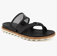 LONDON FOG Womens Comfort Platform Slide Sandals Black Strappy Casual Summer ...